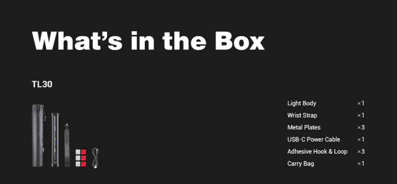 GODOX TL30-K2 Portable RGB 2700K- 6300K LED Tube Light with Bluetooth Control and Free App Support for Photography and lighting Equipment