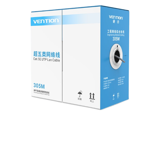 Vention CAT 5E 305M Roll Ethernet Cable UTP High Speed LAN Network Cord for Internet Router PC Modem (IBJ) Gray