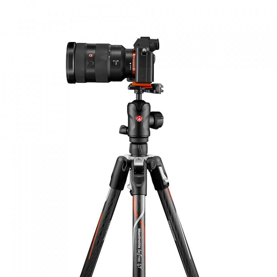 Manfrotto BeFree GT Compact 4-Section Carbon Fiber Travel Tripod with QR-Plate and 486 Ball Head for Sony A Series Mirrorless Camera | Model - MKBFRTC4GTA-BH