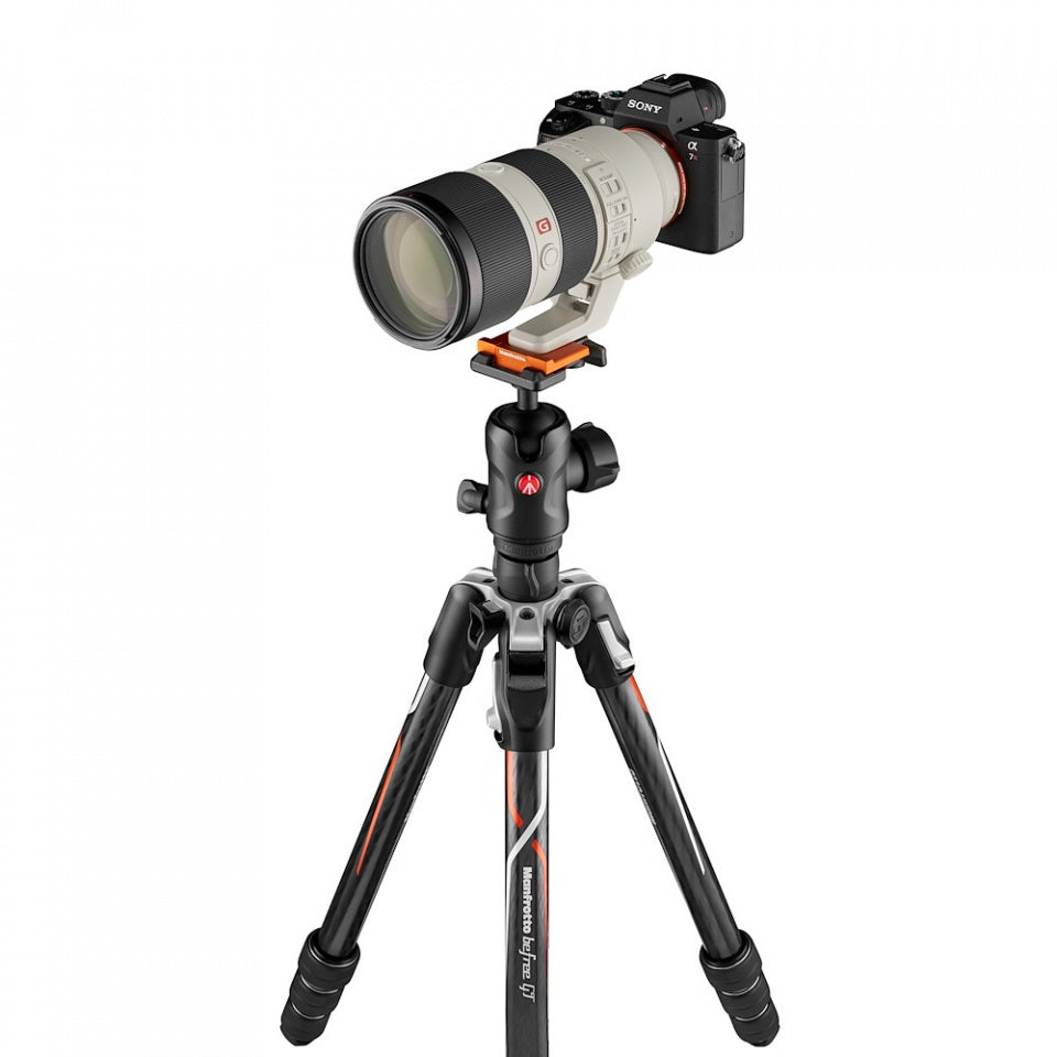Manfrotto BeFree GT Compact 4-Section Carbon Fiber Travel Tripod with QR-Plate and 486 Ball Head for Sony A Series Mirrorless Camera | Model - MKBFRTC4GTA-BH