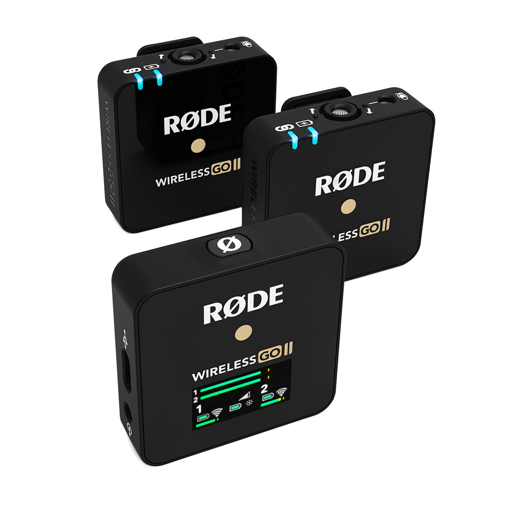 RODE Wireless GO Gen 3 / GO II (Dual TX + RX) Ultra-Compact Microphone with 2-Person Clip-On Transmitter, 2.4GHz Frequency, Intelligent GainAssist Technology for Smartphones, Cameras, Computers & Laptops