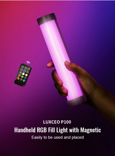 Luxceo P100 Magnetic RGB Video Light with up 6000k Color with Remote Control Temperature
