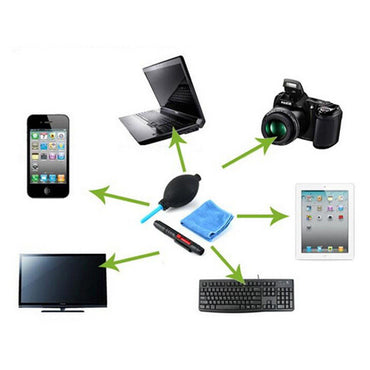 Pxel 3-in-1 Camera Lens Cleaning Kit with Clean Cloth, Air Blower Pump & Lens Cleaning Brush