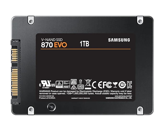 Samsung 870 EVO 2.5 Inch SATA III V-NAND SSD Solid State Drive with 560MB/s Sequential Read and 530MB/s Write Speed (500GB) | SAMSUNG MZ-77E500BW