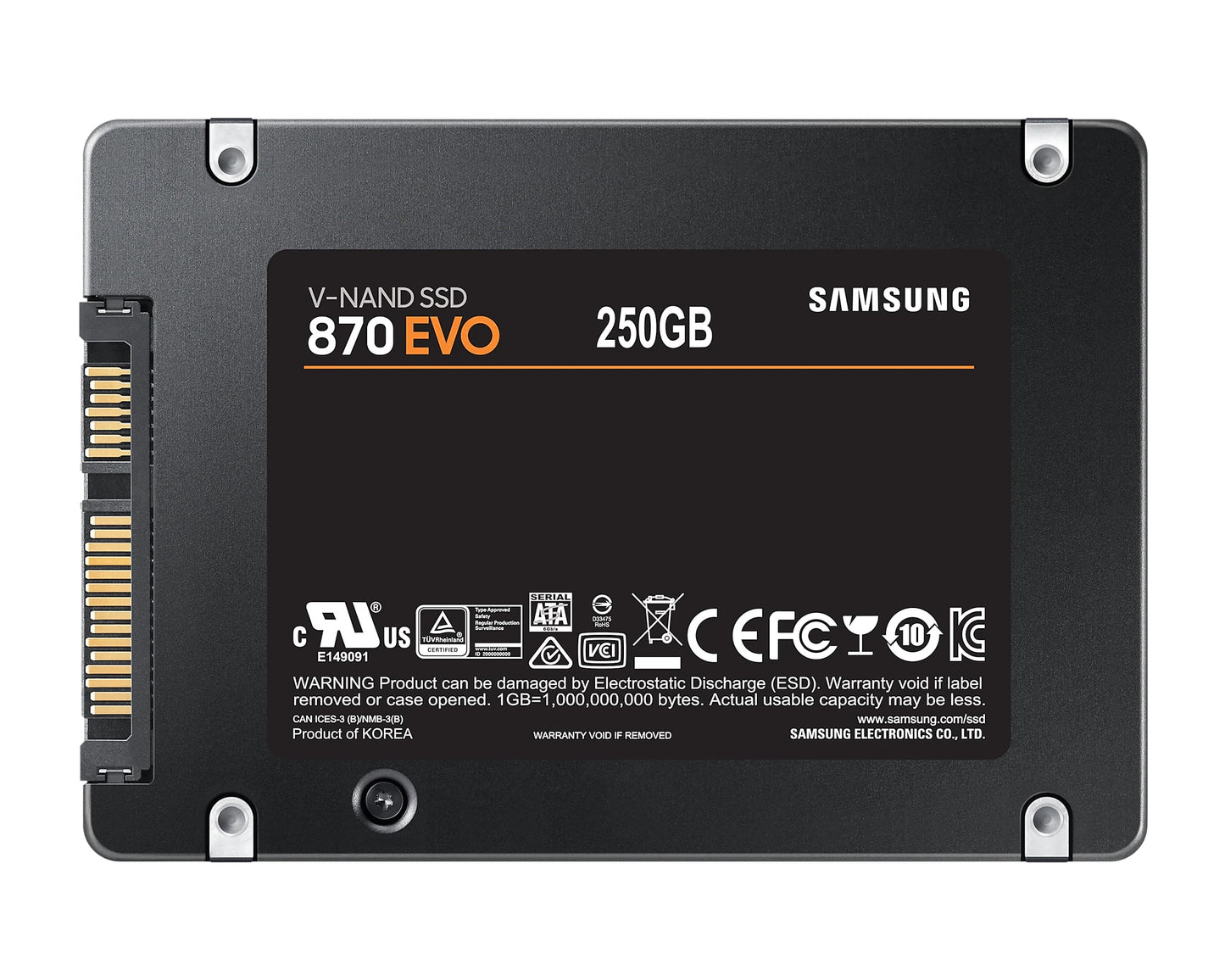 Samsung 870 EVO 2.5 Inch SATA III V-NAND SSD Solid State Drive with 560MB/s Sequential Read and 530MB/s Write Speed (500GB) | SAMSUNG MZ-77E500BW