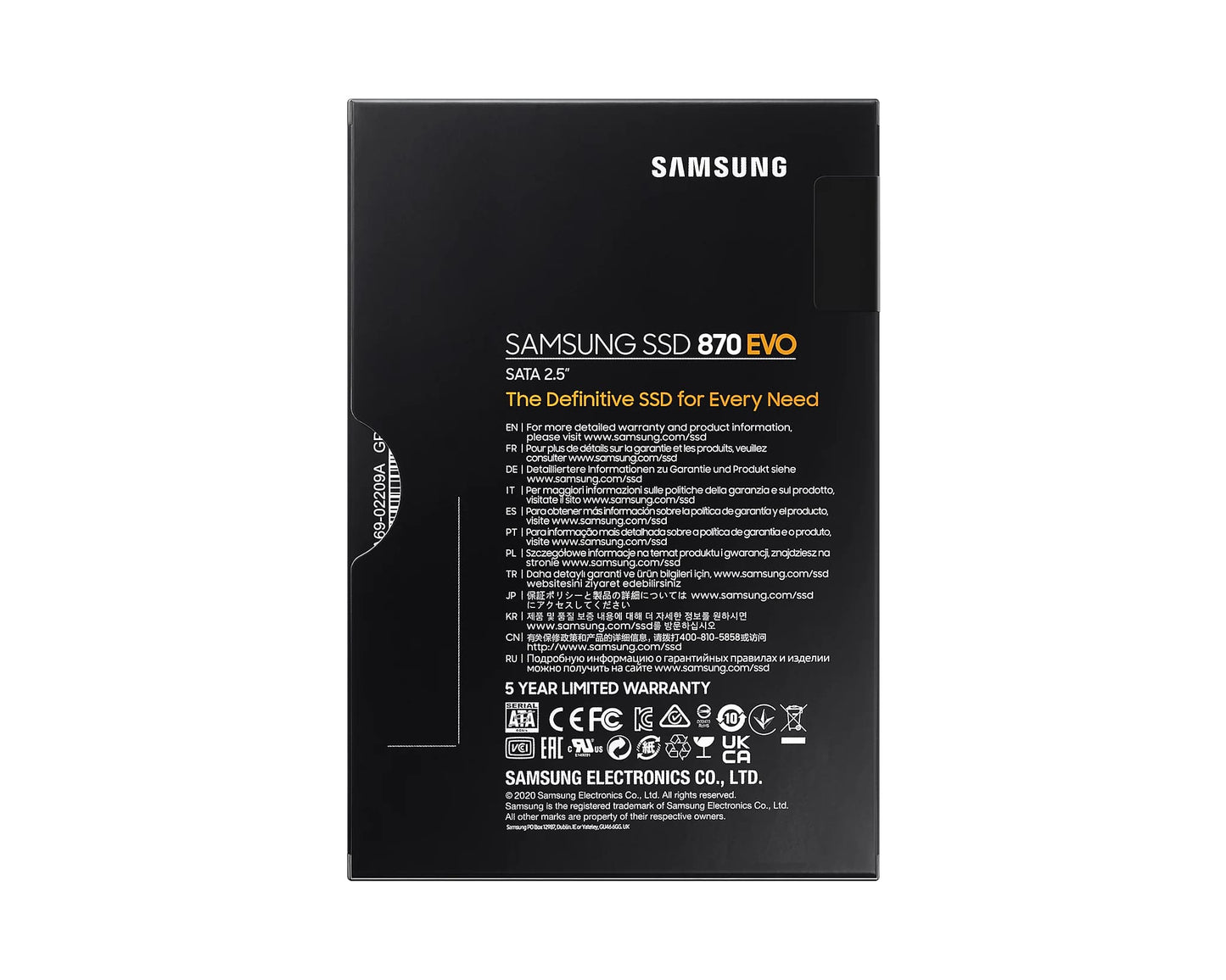 Samsung 870 EVO 2.5 Inch SATA III V-NAND SSD Solid State Drive with 560MB/s Sequential Read and 530MB/s Write Speed (500GB) | SAMSUNG MZ-77E500BW