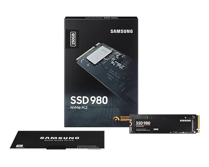 Samsung SSD 980 NVMe M.2 PCIe 3.0 Solid State Drive with 3500MB/s Read and 3000MB/s Write Speed for PC (250GB, 500GB, 1TB) | MZ-V8V