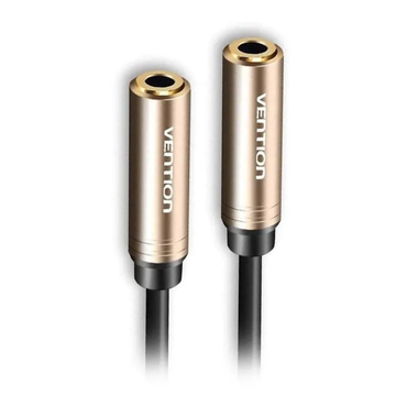 Vention TRS 3.5mm Female to TRS 3.5mm Female 0.3-Meter Gold Plated (BFABY) Audio Extension Cable for PC, Laptops, Mobile Phones, Tablets, Macbook