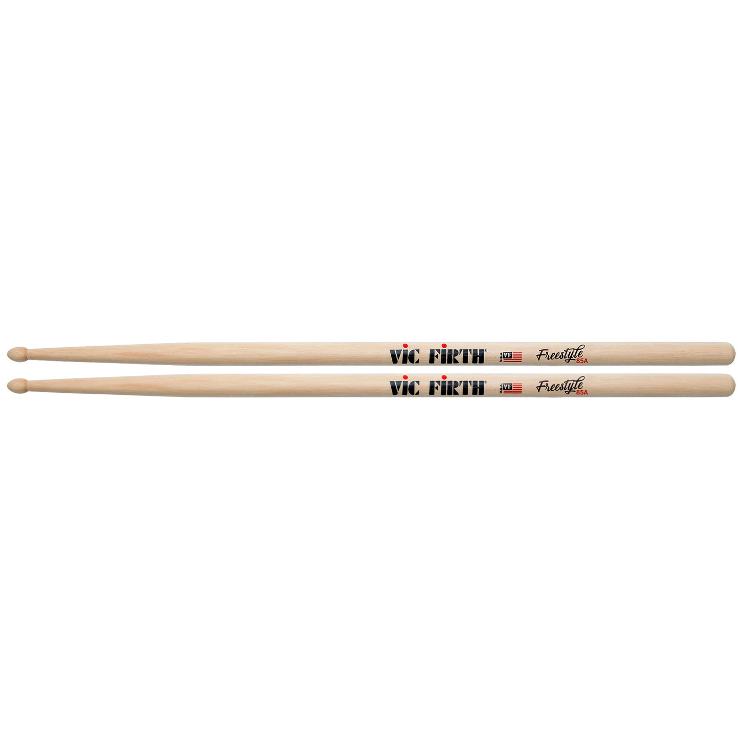 Vic Firth American Concept Freestyle 85A Hickory Wood Hybrid Tip Drumsticks (Pair) Drum Sticks for Drums and Percussion