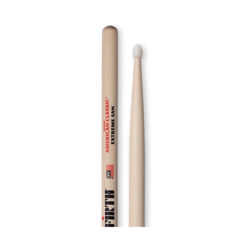Vic Firth American Classic Extreme 5A Hickory Wood Tear Drop Tip Drumsticks (Pair) Drum Sticks for Drums and Percussion (Wood, Nylon Tips)