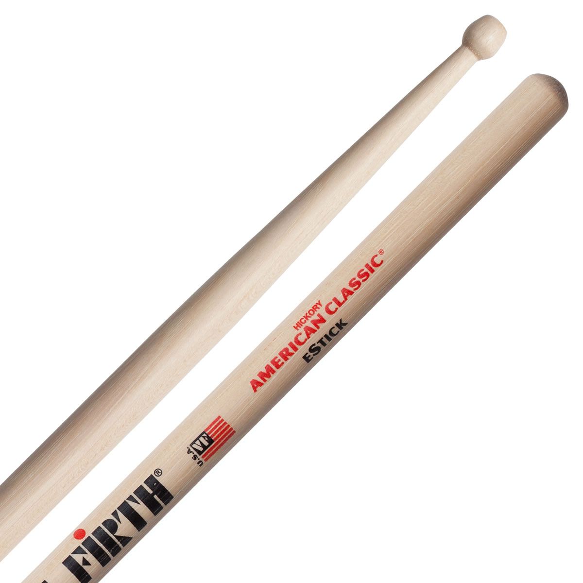 Vic Firth American Classic eStick Hickory Wood Barrel Tip Drumsticks (Pair) Drum Sticks for Electronic Drums and Percussion