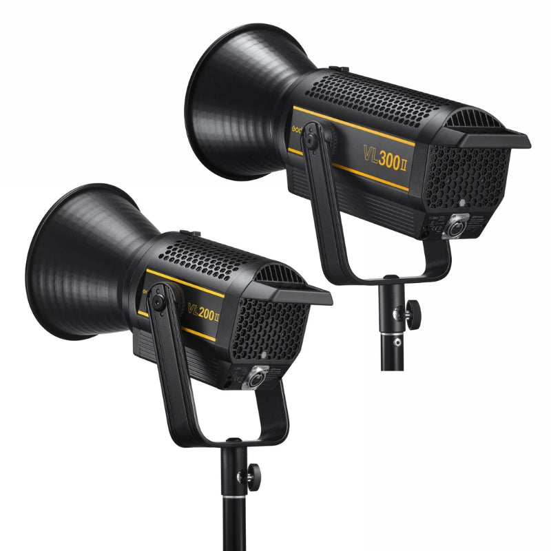 GODOX VL200II VL300II 200W / 300W Wireless LED Video Light with Godox Light App Support, 8 FX Effects, Ultra-Silent Cooling Fan & 360 Degree Rotatable Bracket for Photography & Studio Lighting (Version 2)