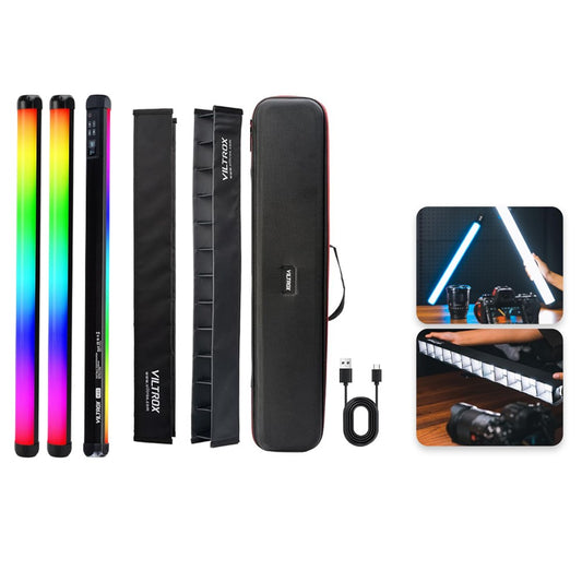 Viltrox K60 Single / Double 20W RGB 2200mAh Handheld Light Stick with OLED Display, Mobile App, Remote and Control Panel Support and 26 Light Effect Presets for Photo and Video