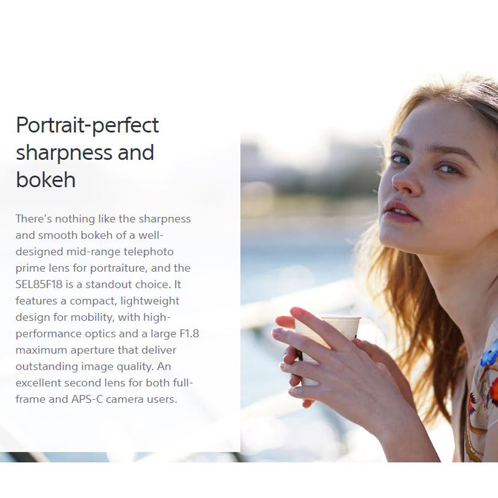 Sony FE 85mm f/1.8 Short Telephoto Prime Lens with Full Sony FE 85mm f/1.8 Short Telephoto Prime Lens with Full