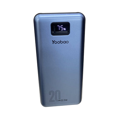 [CLEARANCE] Yoobao LC6 PRO 20000mAh Portable Powerbank with LED Display, PD20W Power Delivery with Built-in 22.5W Two-Way Quick Charge Type C and Lightning Cable (White)