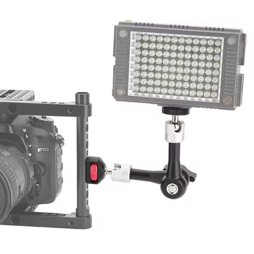 Pxel Articulating Aluminum Alloy Magic Arm with Dual 360° Ball Head + Dual 1/4" Thread Screw Mounts with 3.3lb / 1.49kg Max Payload for Camera Monitors, Action Cameras & Camera Accessories | MA8 | MA9
