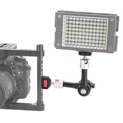 Pxel Articulating Aluminum Alloy Magic Arm with Dual 360° Ball Head + Dual 1/4" Thread Screw Mounts with 3.3lb / 1.49kg Max Payload for Camera Monitors, Action Cameras & Camera Accessories | MA8 | MA9