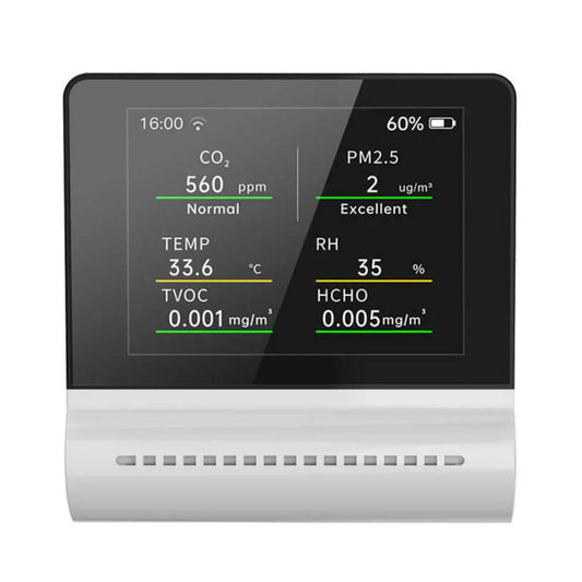 NOYAFA JMS16 Indoor Air Quality & Pollution Alert Digital Monitor with Touch Screen Display & Rechargeable Battery for Home, Hotel, Office, School & Car Interior