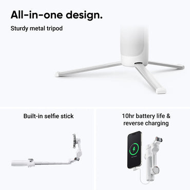Insta360 Flow 2 AI Smartphone Gimbal Stabilizer Standard / Tracker Bundle Kit – 3-Axis Foldable Deep Track 3.0, Built-in Tripod & Selfie Stick, 1100mAh 10Hours Battery Life, Gesture Control, Smart Wheel for iPhone & Android | Grey, White