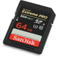 SanDisk Extreme Pro 64GB UHS II SDXC V90 U3 SD Memory Card with 300MB/s Read and 260MB/s Write Speed, Uninterrupted Cinema-Quality 8K, 4K and Full HD Video Support | SDSDXDK-064G-GN4IN