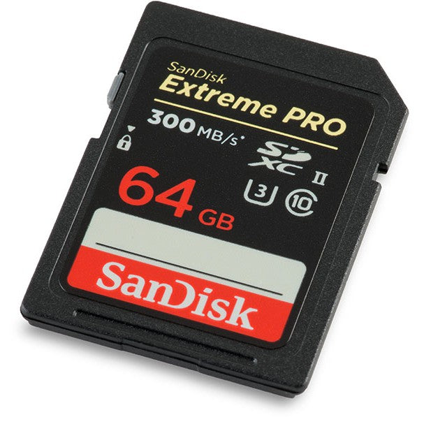 SanDisk Extreme Pro 64GB UHS II SDXC V90 U3 SD Memory Card with 300MB/s Read and 260MB/s Write Speed, Uninterrupted Cinema-Quality 8K, 4K and Full HD Video Support | SDSDXDK-064G-GN4IN