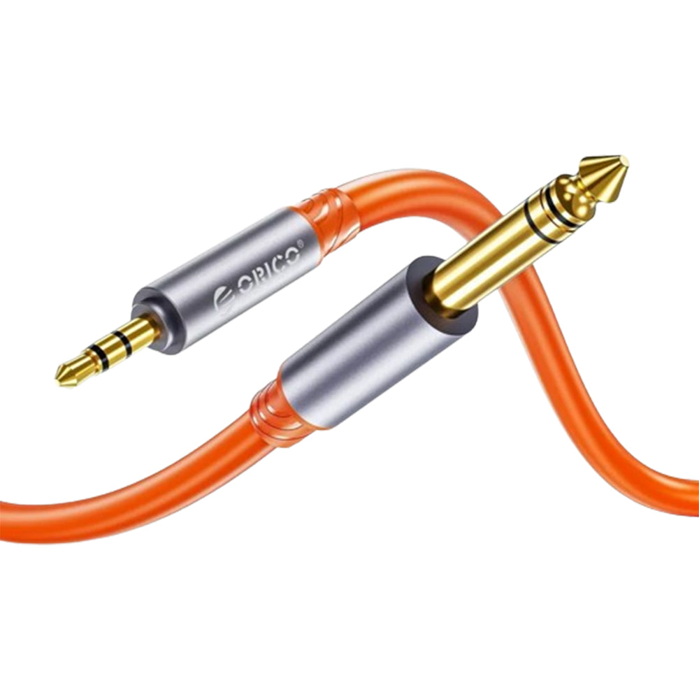 [CLEARANCE] ORICO 3.5mm TRS to 6.5mm TRS Audio Cable with Gold-Plated Male-to-Male AUX Connectors & Flexible Silicone Cord for Guitars, Audio Mixers, Amplifiers, Speakers, Sound Cards, Music Players, Smartphone, Computer Desktops & Laptops