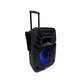 Konzert PA-12 12" 400W Portable Party Active Trolley Speaker with Bluetooth, NFC, USB/ SD Slot, FM Radio, LED Light, 2pcs Wireless Mic with Voice Priority and Rechargeable Battery