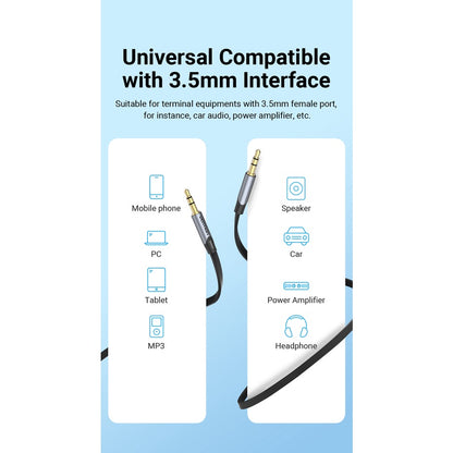 [CLEARANCE] Vention TRS 3.5mm Male to TRS 3.5mm Male Flat Gold Plated (BAP) Audio Cable for Car Audio, Mobile Phones, Speakers, Laptops