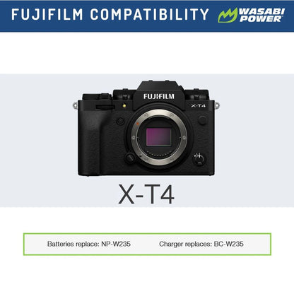 Wasabi Power Battery NP-W235 (2-Pack) and Dual Charger for Fujifilm X-T4