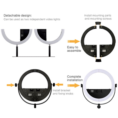 [CLEARANCE] Yongnuo YN508S DAYLIGHT 16 Inch LED Video Ring Light 5500K Dimmable with U-type Bracket for Photography Livestream Vlog Studio