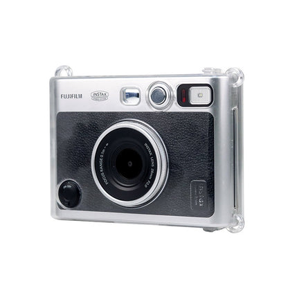 Pikxi Fujifilm Instax Mini EVO Crystal Clear Protective Case with Removable Shoulder Strap Instant Film Camera Cover Hard Transparent Casing
