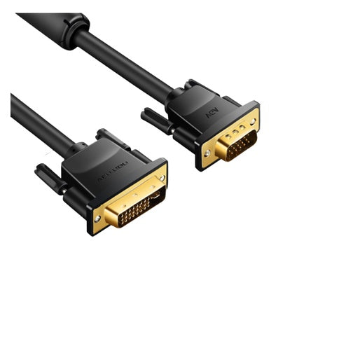 Vention DVI-I (24+5) to VGA Male to Male Cable with Double Magnetic Anti Interference Ring and 1080P Full HD Support for PC (1M, 1.5M, 2M, 3M, 5M) | EACB