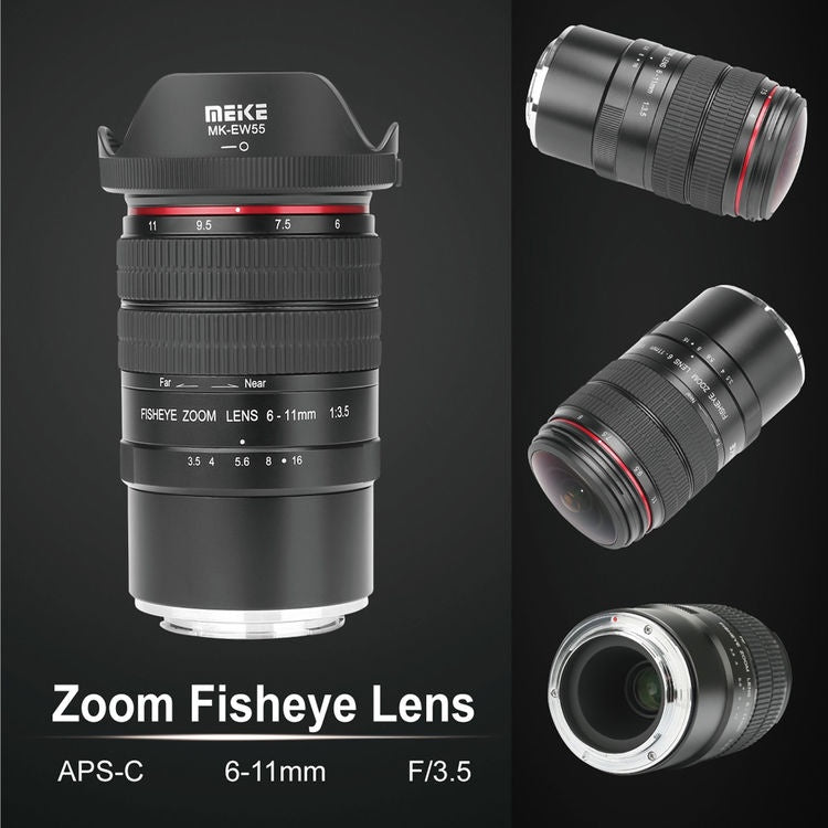 [CLEARANCE] Meike 6-11mm f/3.5 Wide Angle Fisheye Manual Focus Lens for Nikon N1-Mount Mirrorless Cameras