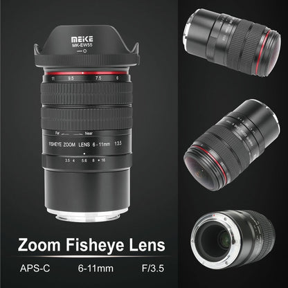 [CLEARANCE] Meike 6-11mm f/3.5 Wide Angle Fisheye Manual Focus Lens for Nikon N1-Mount Mirrorless Cameras