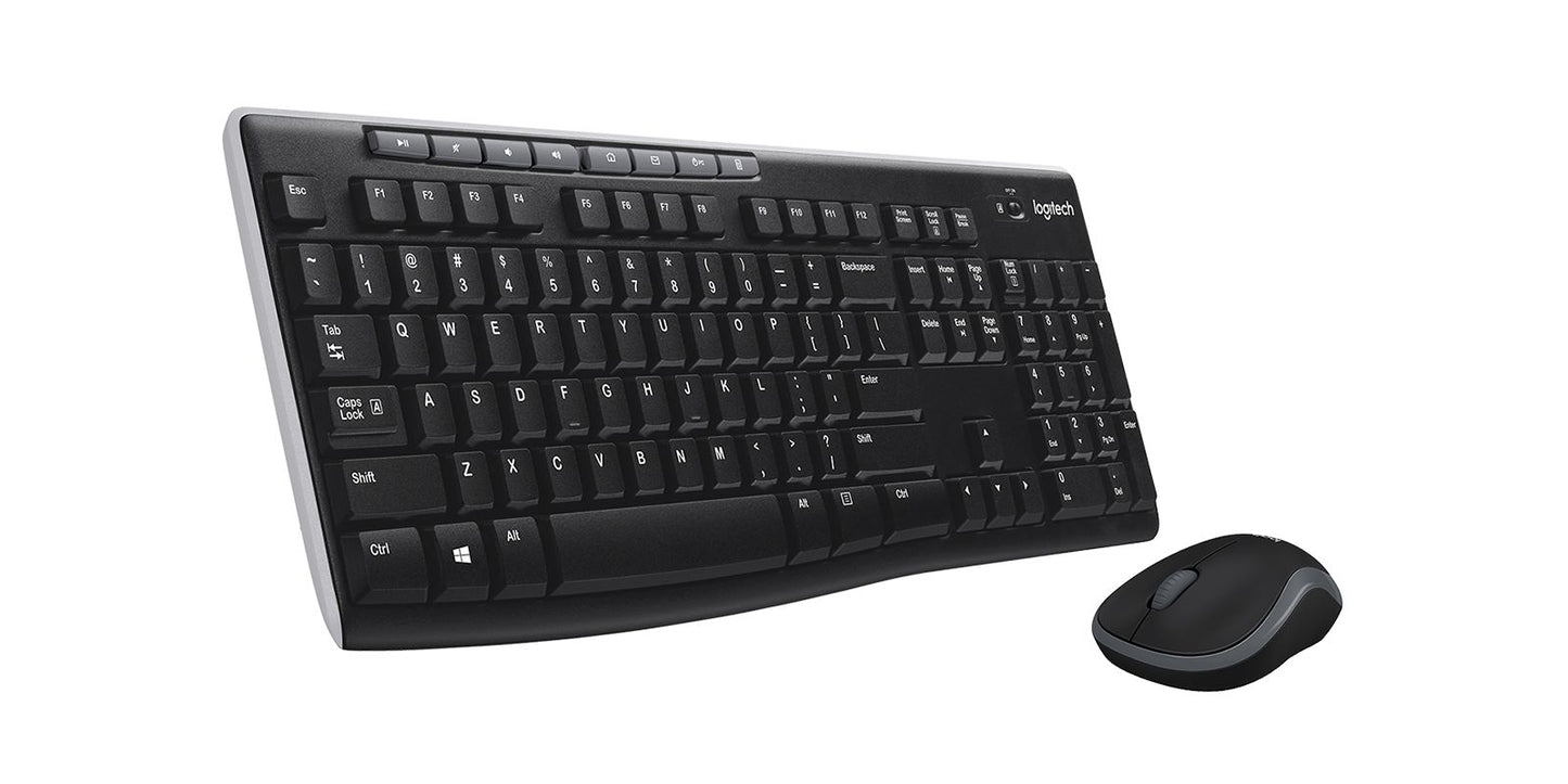 Logitech MK270R Advanced 2.4GHz Wireless Keyboard and Mouse Combo with Spill-Resistant, 10m Wireless Range for Windows 7, 8, 10, and Chrome OS