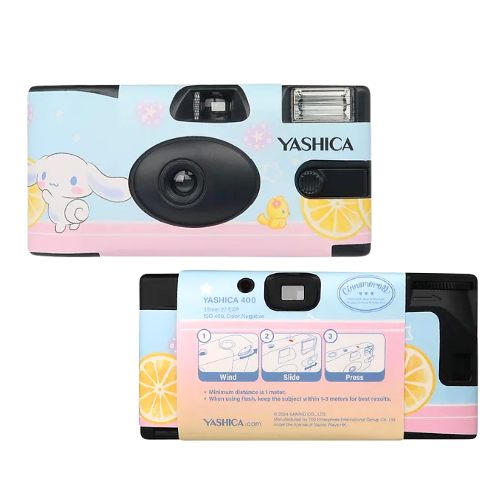 YASHICA x SANRIO Series 35mm ISO 400 F/11 Single Use Film Camera with 27 EXP Exposures for Color Prints and Photography