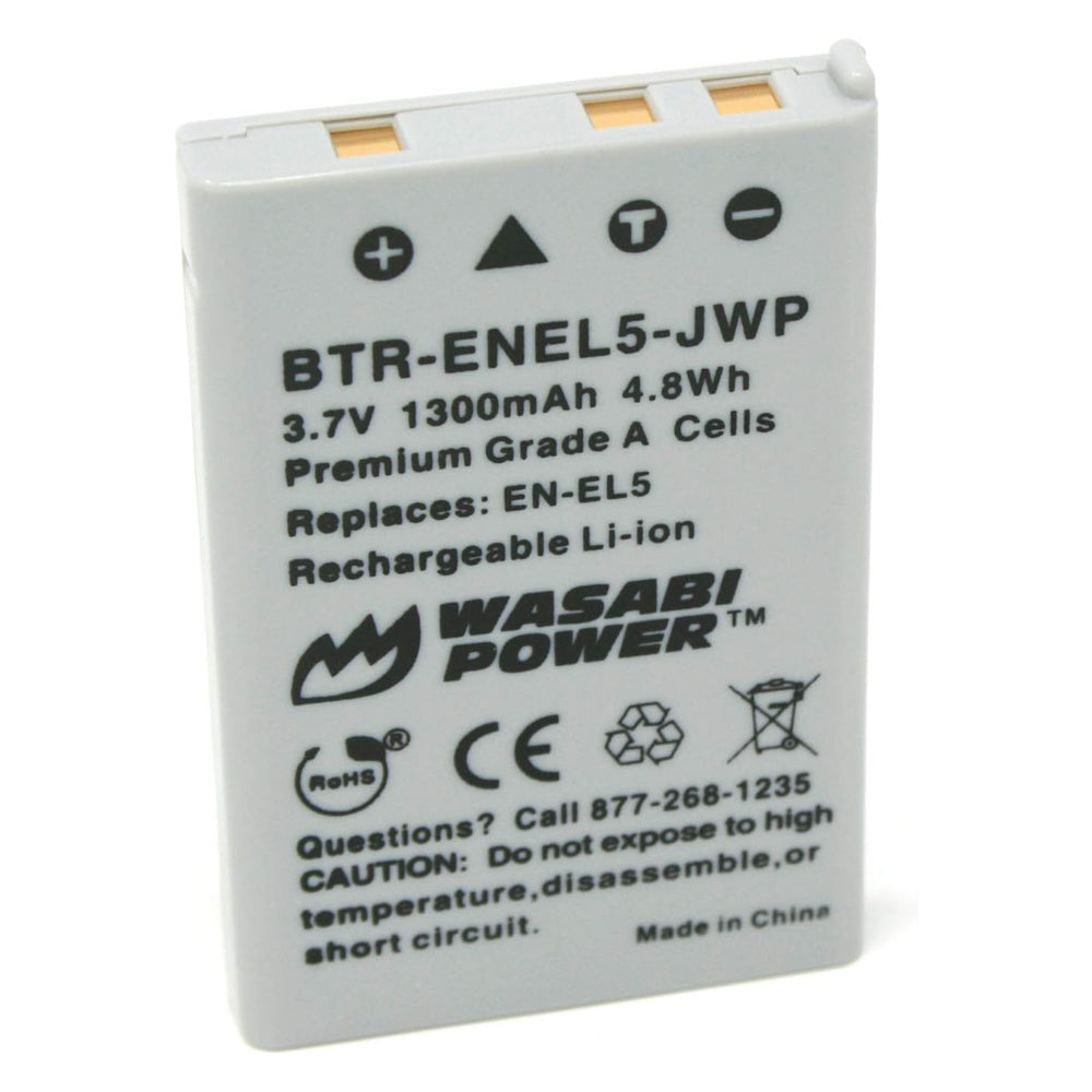 [CLEARANCE] Wasabi Power EN-EL5 ENEL5 (2 Pack) 3.7V 1300mAh Battery and Dual USB Charger Kit with Power Indicator for Select Nikon Coolpix 3700, 4200, 7900, P3 P4, P80 P90, P6000 and S10 Digital Camera | JG Superstore