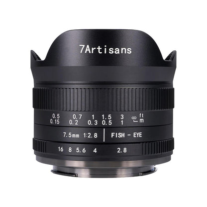 7Artisans 7.5mm F/2.8 Mark II APS-C Format Sony E Mount Ultra Wide Fisheye Prime Lens MF Manual Focus for Mirrorless Cameras