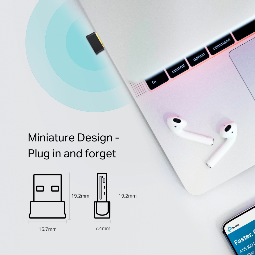 TP-Link Archer T2UB Nano AC600 Wireless USB Adapter Dongle with Dual Band 2.4GHz / 5GHz WIFI Max 600Mbps and Bluetooth Connection
