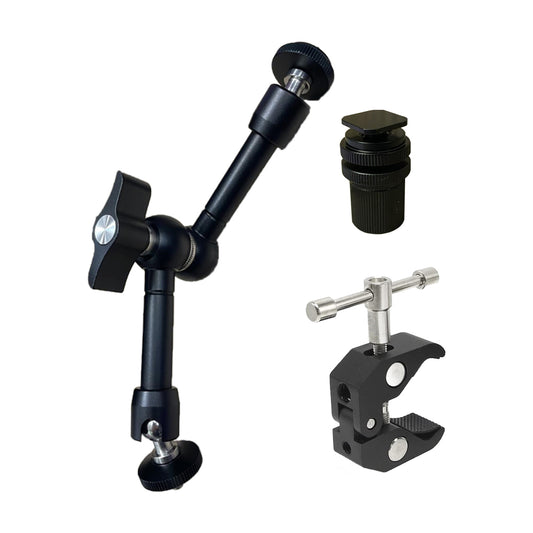 Pxel 10.5" / 7.9" Articulating Magic Arm Super C-Clamp 360° Rotation with Dual Ball Heads and 1/4"-20 Screw Stud for Camera Cages, Monitors, Microphones, Studio Flashes, Lights & Professional Video Equipment