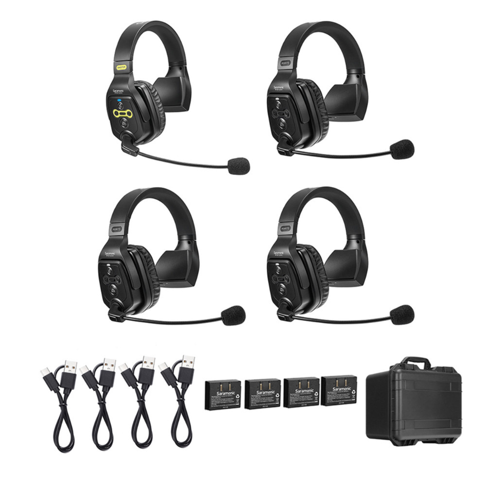 Saramonic WiTalk WT8S Wireless 8 Person Audio FDX Full Duplex Audio Intercom System 1 Master 7 Remotes Headset with Max 1312ft (400m) Wireless Range