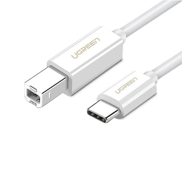 [CLEARANCE] UGREEN 1.5 Meters USB Type C Male to USB 2.0 Type B Male Scanner Printer Connector Cable with 480Mbps Data Transfer High Speed Rate for Scanner, Printer & Fax Machine to PC, Laptop, Desktop Computers - White
