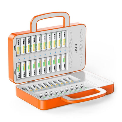[CLEARANCE] EBL TB-6880 40-Bay Multi-function Smart Battery Charger Unit with LED Status Indicator Lights, Advanced Cooling System, and Intelligent Overcurrent Protection for AA AAA NiMH NiCD Rechargeable Batteries
