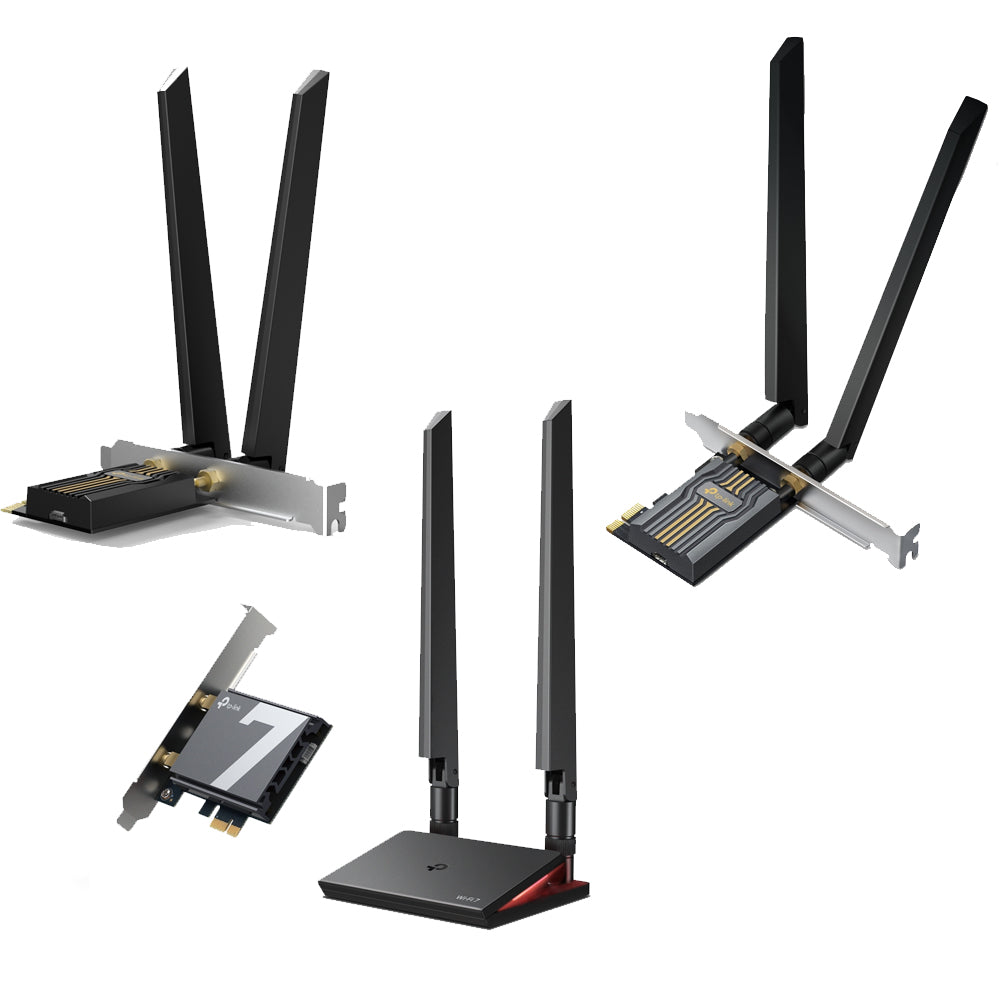TP-Link Archer TBE400E / TBE550E / TBE552E WIFI 7 Bluetooth 5.4 Wireless PCIe Adapter with Tri Band 6GHz, 5Ghz, 2.4GHz Speeds, WPA3 Security Protocol, OFDMA, MU-MIMO Support and Low Profile Brackets for Internet and Networking