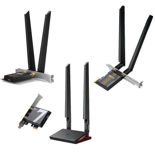 TP-Link Archer TBE400E / TBE550E / TBE552E WIFI 7 Bluetooth 5.4 Wireless PCIe Adapter with Tri Band 6GHz, 5Ghz, 2.4GHz Speeds, WPA3 Security Protocol, OFDMA, MU-MIMO Support and Low Profile Brackets for Internet and Networking