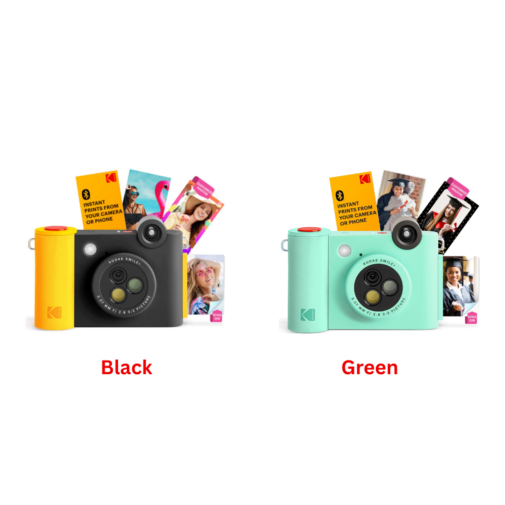 KODAK SMILE+ Instant Print Digital Camera | Black, Green
