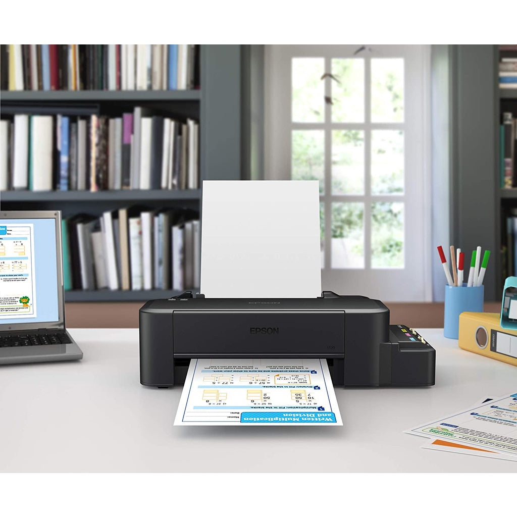 Epson EcoTank L121 A4 Ink Tank Colored Printer with Ink Efficient and Ultra-High Page Yield, 9.0 ipm Print Speed, Heat-Free Technology with USB 2.0 for Home and Commercial Use