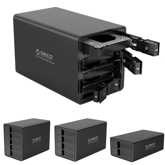 ORICO 95 Series DAS Solution USB 3.0 5GBPS Hard Drive Enclosure for 2.5-3.5" SATA SSD/HDD with Up to 80TB Max Storage (16TB Per Bay) & Built-In 150W Power Supply for Computer Desktops & Laptops (Windows & MacOS)