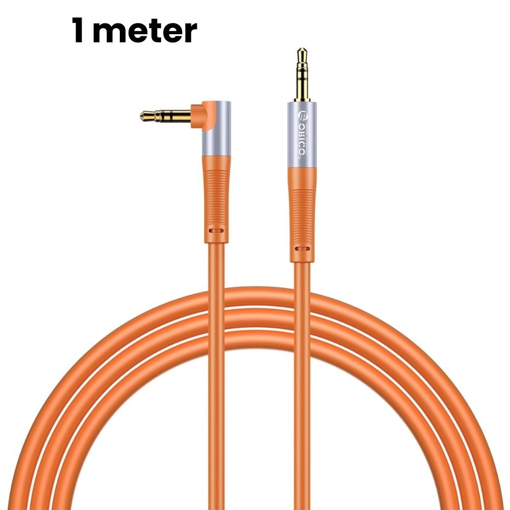 ORICO 3.5mm TRS Jack Hi-Fi Stereo Audio Cables with 90° to 180° Male Auxiliary Connectors, Gold-plated Plugs, and Bendable Silicone Jacket for Smartphones, Computers, Laptops, Headphones, Televisions, Speakers, Amplifiers, Music Players