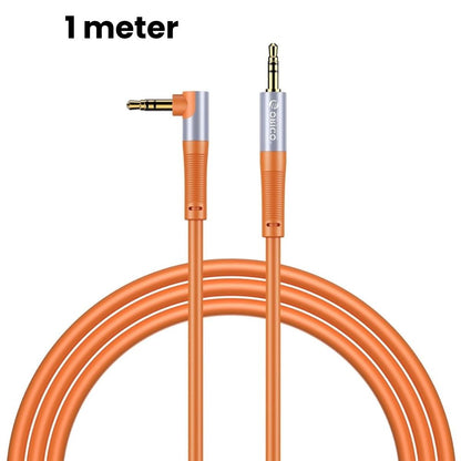 ORICO 3.5mm TRS Jack Hi-Fi Stereo Audio Cables with 90° to 180° Male Auxiliary Connectors, Gold-plated Plugs, and Bendable Silicone Jacket for Smartphones, Computers, Laptops, Headphones, Televisions, Speakers, Amplifiers, Music Players